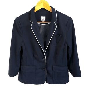 JCP NAVY  WITH WHITE BORDER SUIT JACKET size M